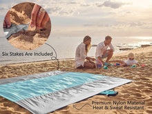 Load image into Gallery viewer, 9x7 FT Sand-Free Beach Blanket - Waterproof, Lightweight, Perfect for Summer