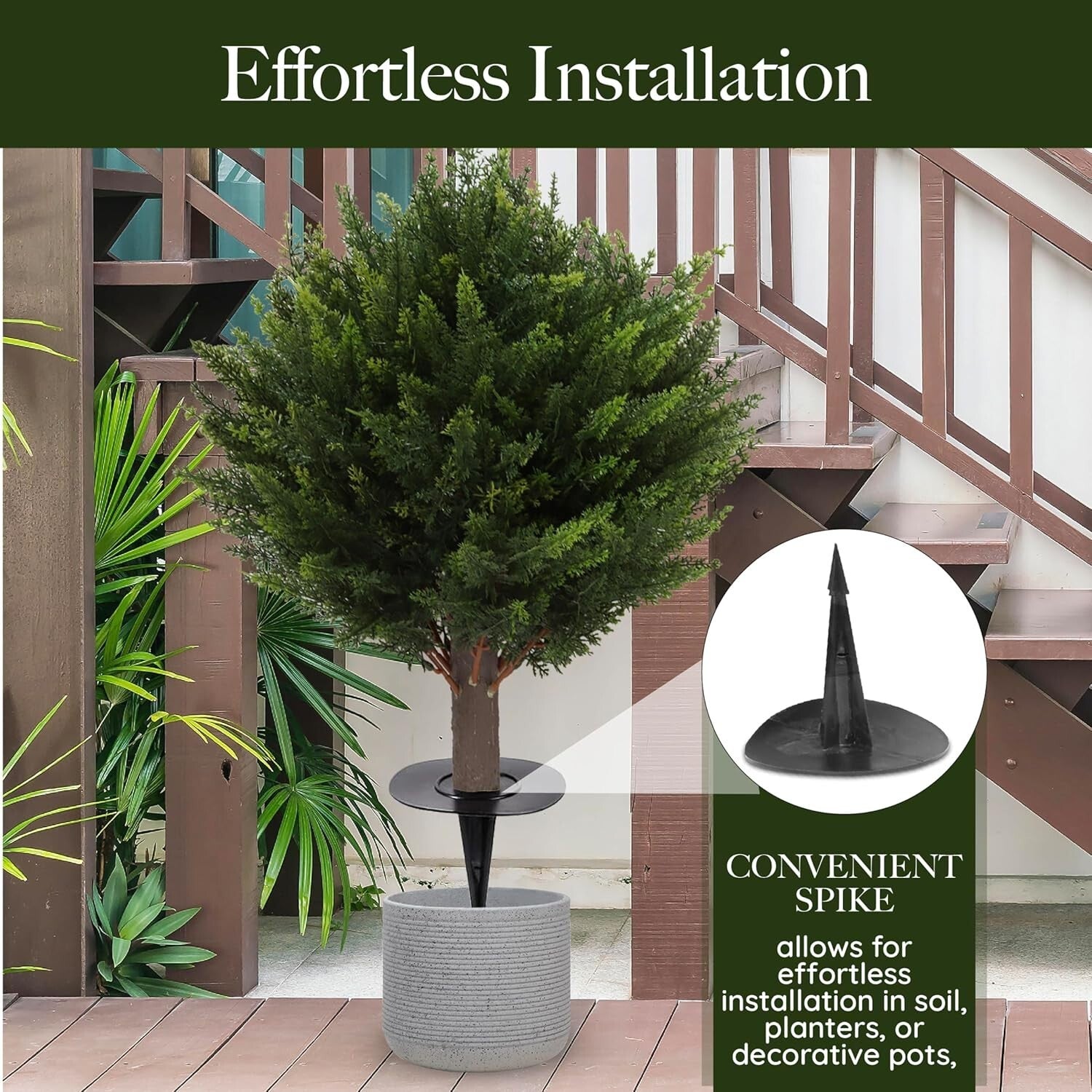 Durable Fade-Proof Artificial Cypress Trees - 15.7'' Topiary for All Spaces