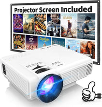 Load image into Gallery viewer, Elegant Home Movie Projector with Crisp 1080P Images &amp; Bluetooth Speakers
