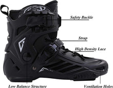 Load image into Gallery viewer, High-Performance Black Inline Skates for Expert Unisex Skating - Size 8.5/9.5