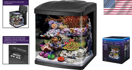 Sleek 16-Gallon BioCube Aquarium with Integrated LED Lighting Kit - All-in-One