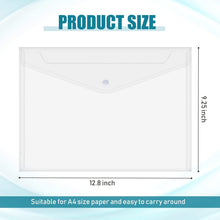 Load image into Gallery viewer, Lightweight Clear Poly Envelopes - 100 A4 Snap Closure Folders for Easy Access