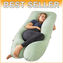 Load image into Gallery viewer, 55-Inch U-Shaped Pregnancy Pillow with Soft Cooling Cover for Maternity Needs