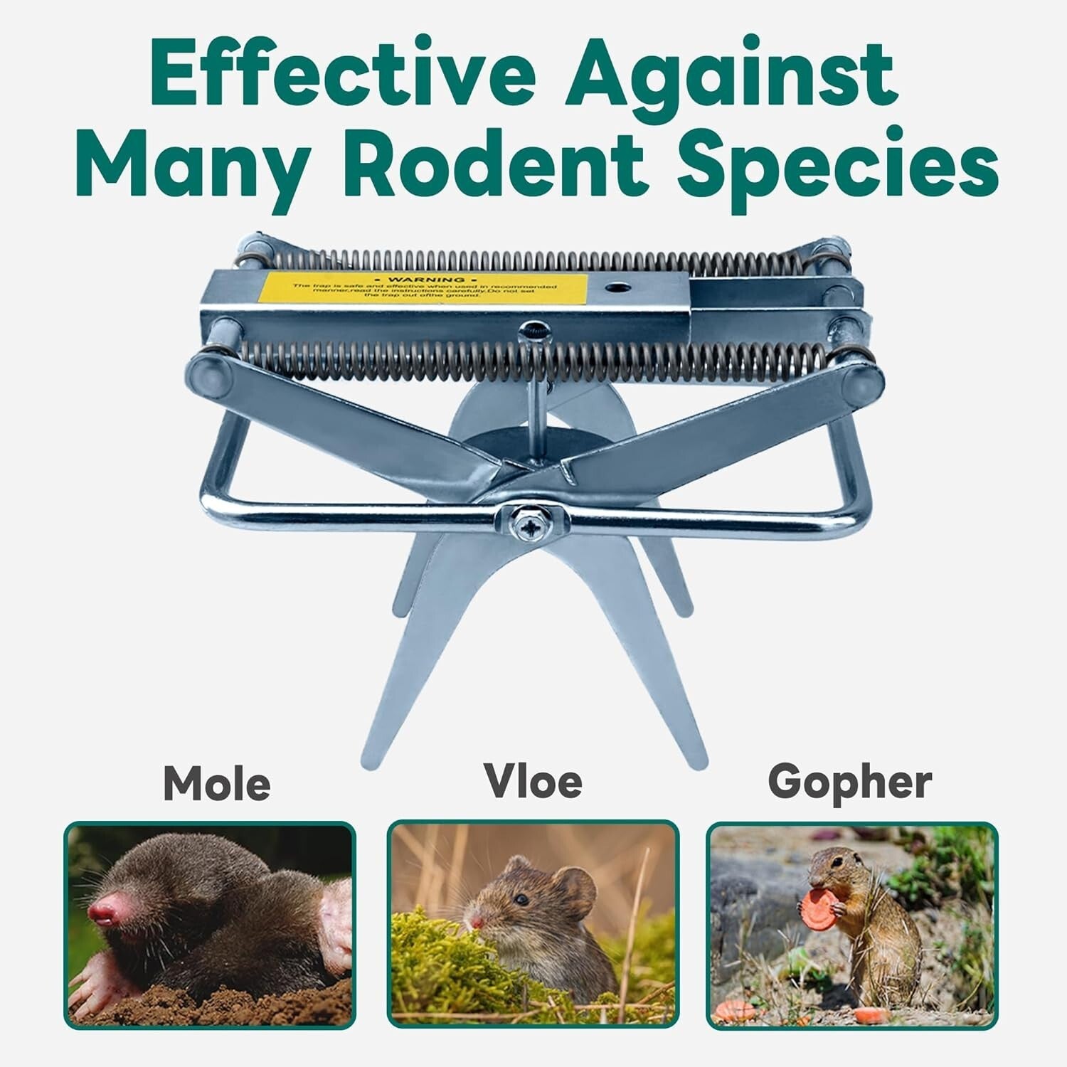 Fast-Acting 2 Pack Mole Traps - Rust-Proof Scissor Design for Quick Pests Kill