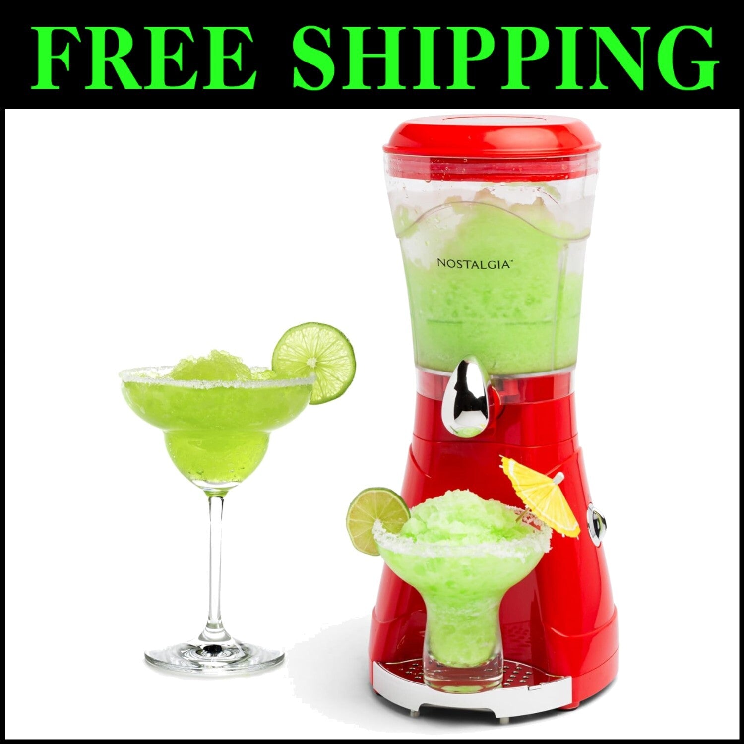 Red Margarita Blender with Detachable Chamber for Effortless Mixing & Cleanup