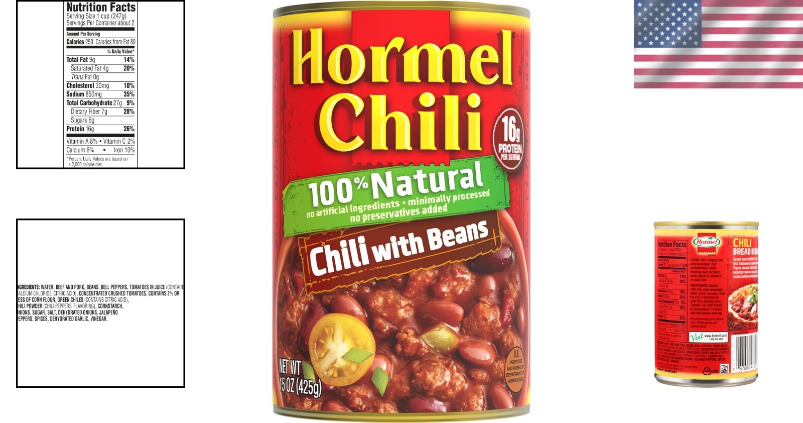 Delicious Natural Chili with Beans, 12 Pack of 15oz - Perfect for Every Meal