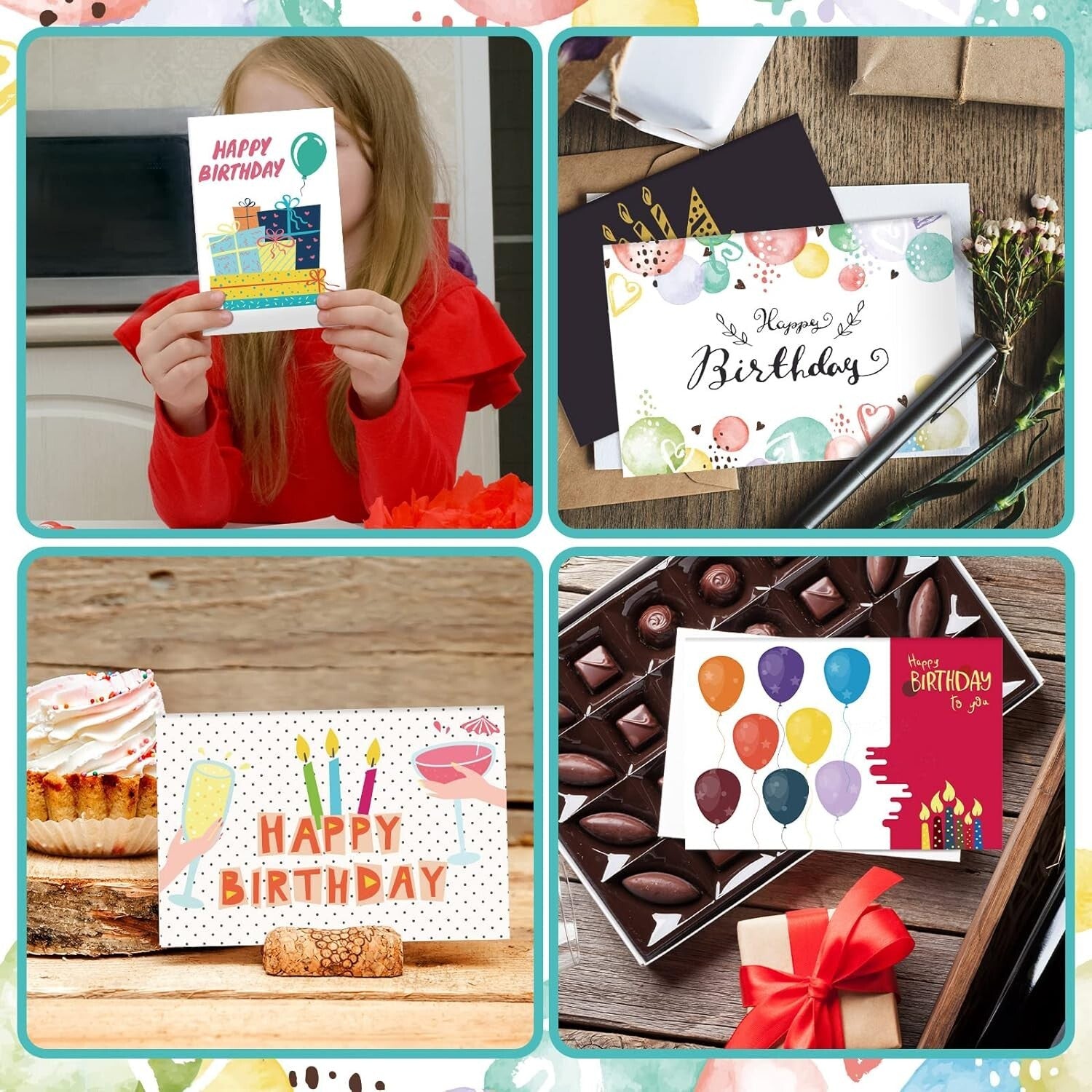 200 Pack Assorted Happy Birthday Cards with Envelopes & Stickers – 20 Styles