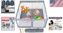 Load image into Gallery viewer, Portable 50” Baby Playpen with Breathable Mesh - Easy Clean &amp; Travel Ready