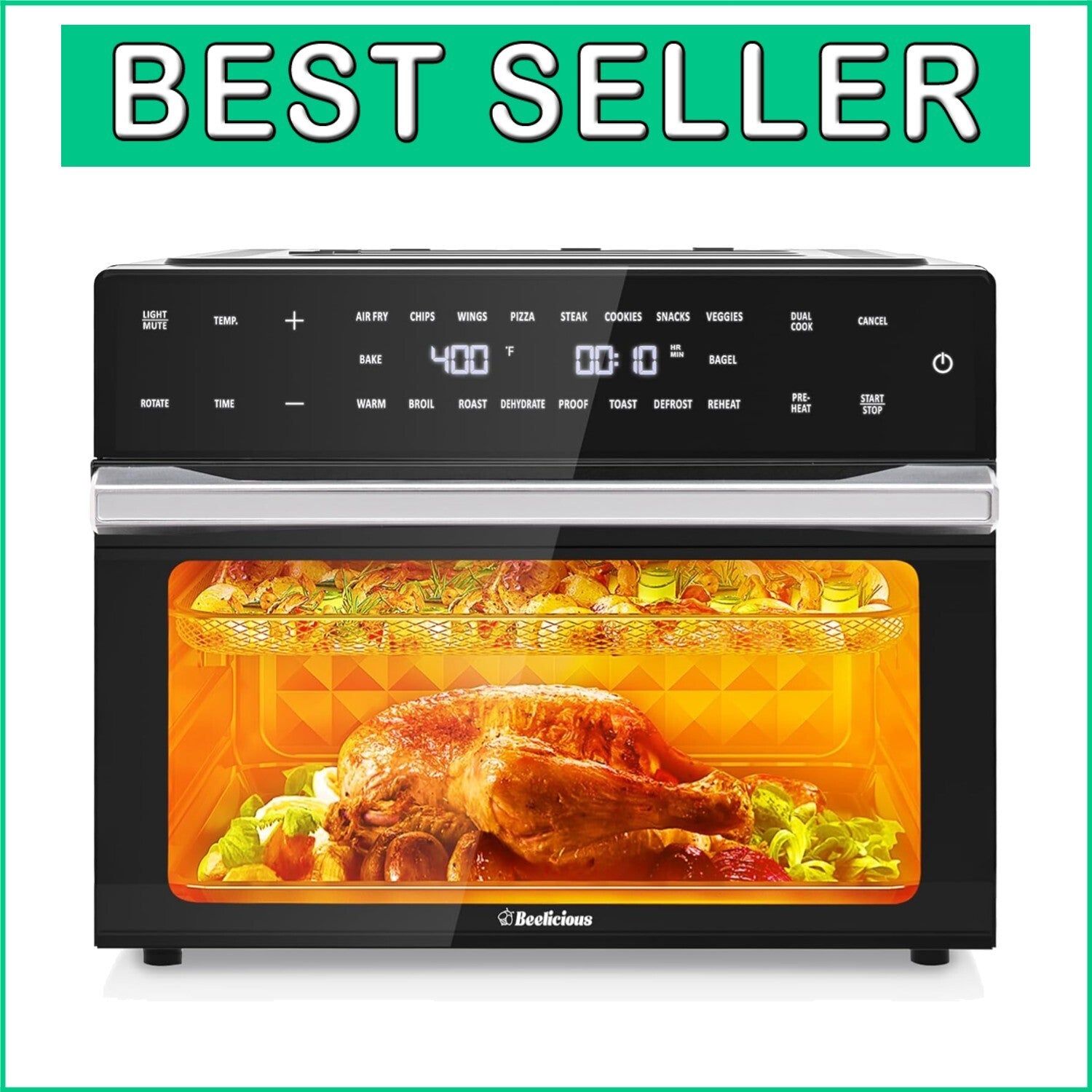 Beelicious 32QT Digital Air Fryer with Touch Control and Cool-Touch Features