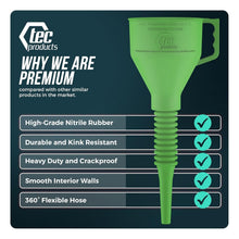 Load image into Gallery viewer, Anti-Spill Long Funnel for Automotive Use - Durable Nitrile Rubber Construction