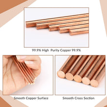 Load image into Gallery viewer, 50-Piece Solid Copper Rods 11.8'' Long, 0.12'' Diameter for Versatile Crafts