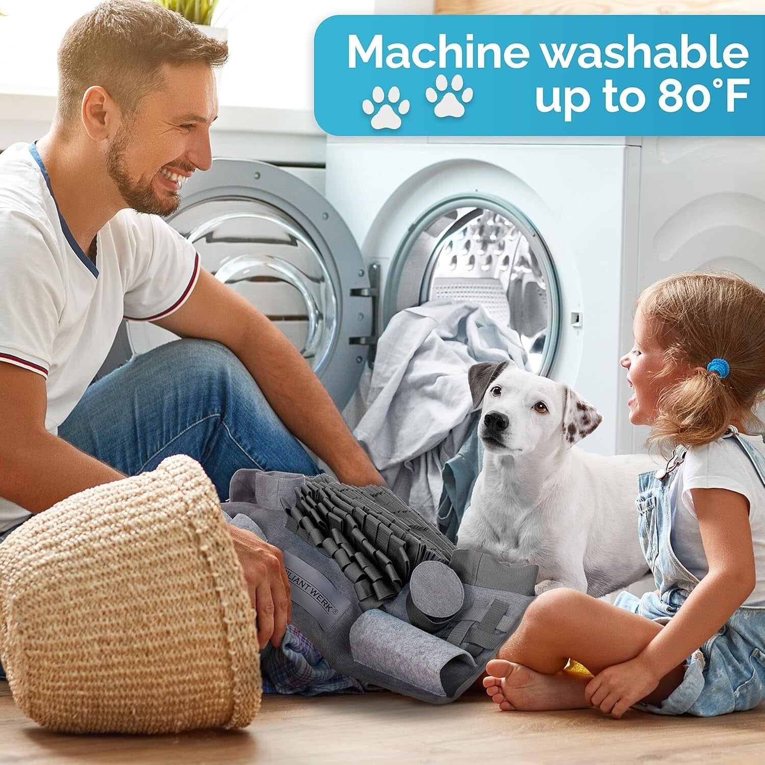 Grey Snuffle Mat for Dogs - Machine Washable with 10 Challenges for All Sizes