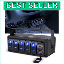 Load image into Gallery viewer, Premium Aluminum 5 Gang Switch Box for Cars &amp; Boats - Waterproof USB Charger