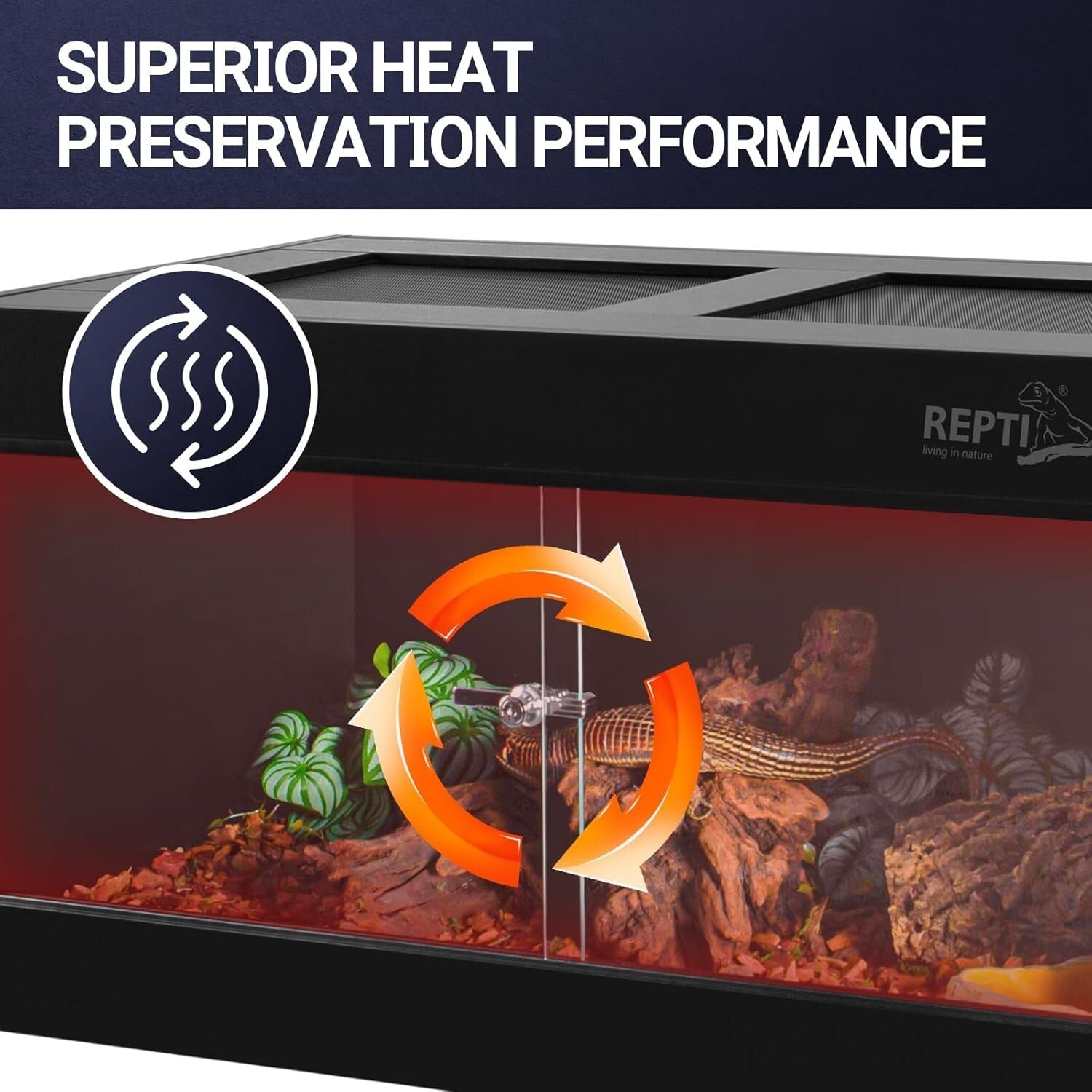 Durable PVC Reptile Lounge with Glass Door - 50 Gallon Tank for Snakes & Geckos