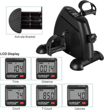 Load image into Gallery viewer, Portable Under Desk Bike Pedal Exerciser with Adjustable Resistance &amp; LCD Screen