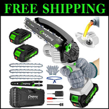 Load image into Gallery viewer, Efficient Mini Chainsaw - Battery Powered, 28.6 Ft/s Speed for Easy Trimming