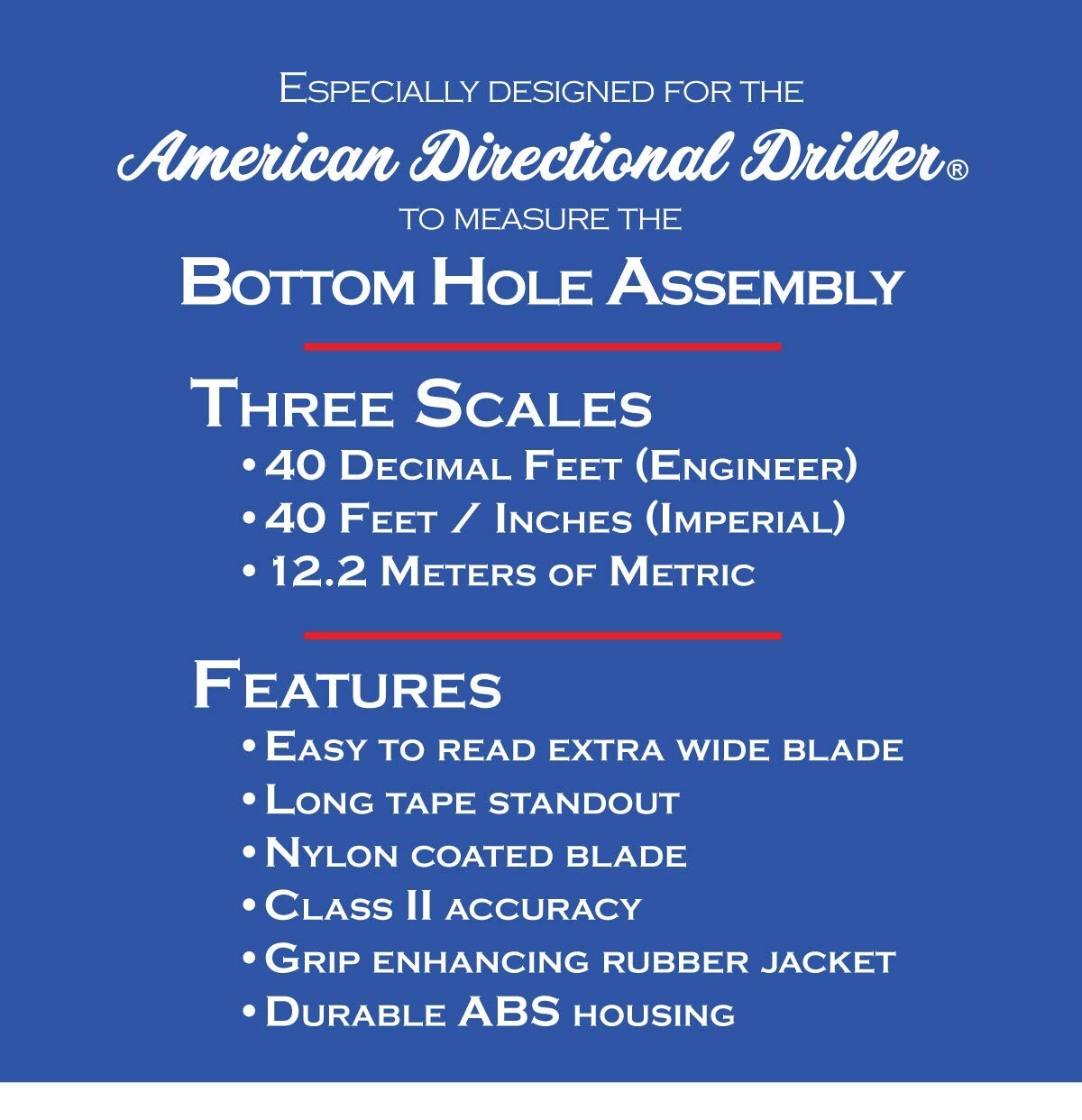 Precision 40-Foot Measuring Tape: Extra Wide Blade with Metric & Imperial Scales