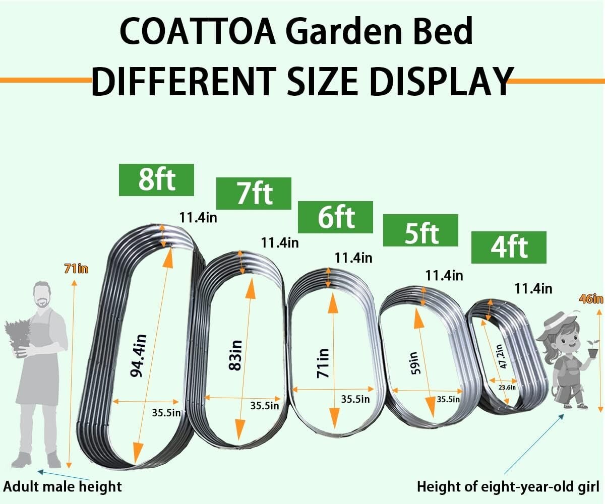 Durable 2-Pc Raised Garden Bed Set with Metal Stakes - Perfect for Herbs