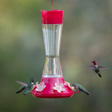 Load image into Gallery viewer, Pack of 2 Red Glass Hummingbird Feeders - Easy Top-Fill with Ant Protection