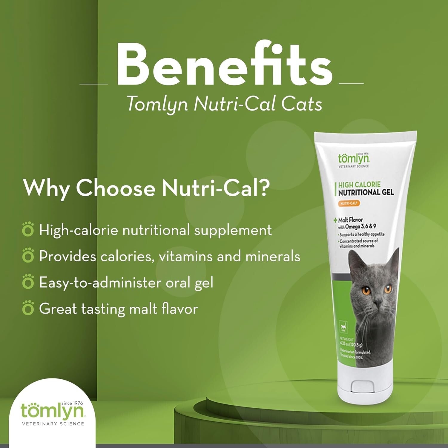 Nutri-Cal High-Calorie Cat Gel - 4.25oz Tubes for Appetite and Health, Pack of 3