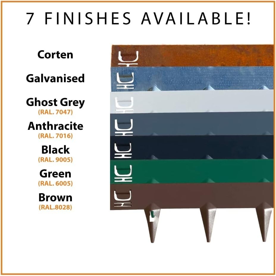 Durable Flexible Steel Lawn Edging - 4" Height, 16.25ft Brown, Seamless Design