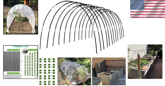 Durable 7FT Greenhouse Hoops - 12 Sets for Raised Bed Plant Protection