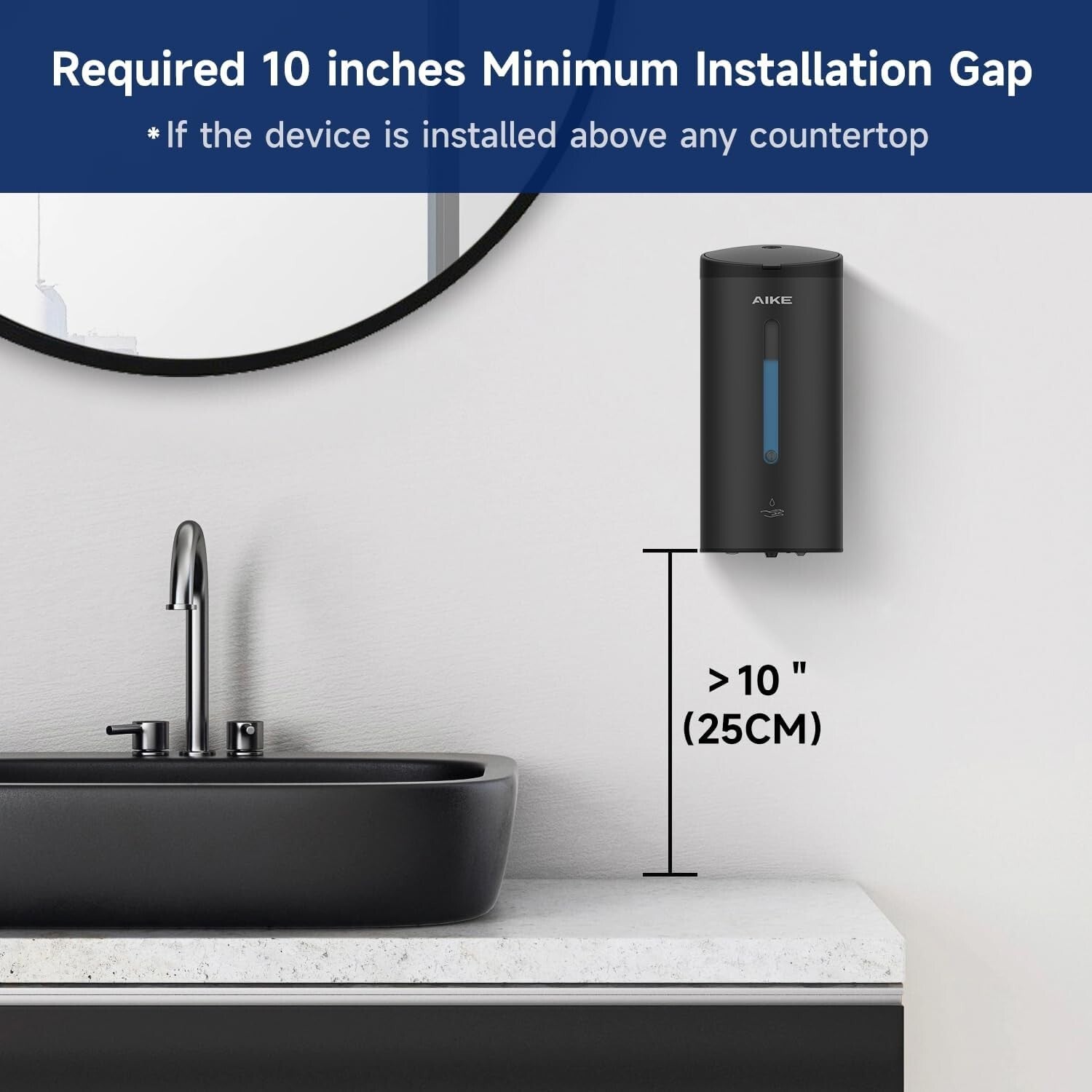 Automatic Liquid Soap Dispenser 27oz Large Capacity - Black Anti-Spots Finish