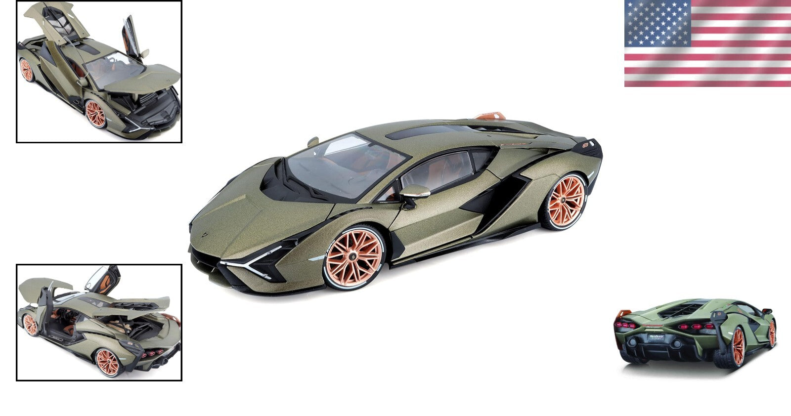 Exquisite Green Lamborghini Sián Die-Cast Model - 1:18 Collector's Edition