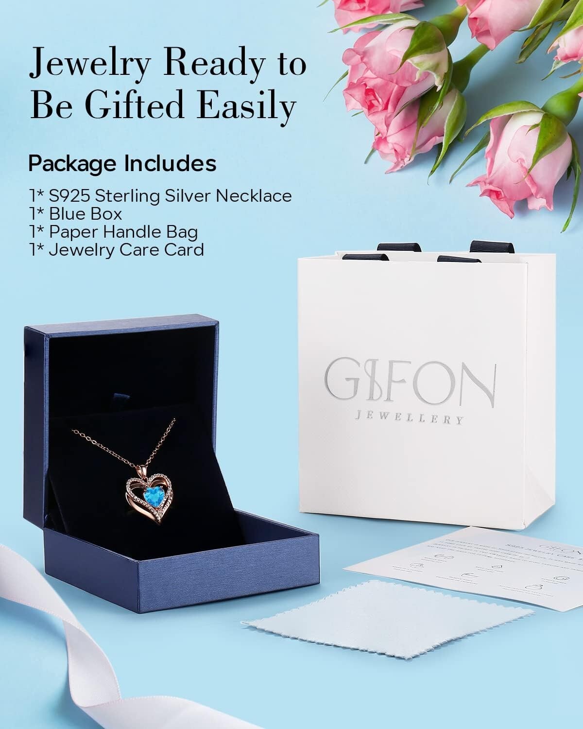 Luxurious Rose Gold Heart Necklace in S925 Silver for Women - Thoughtful Gift