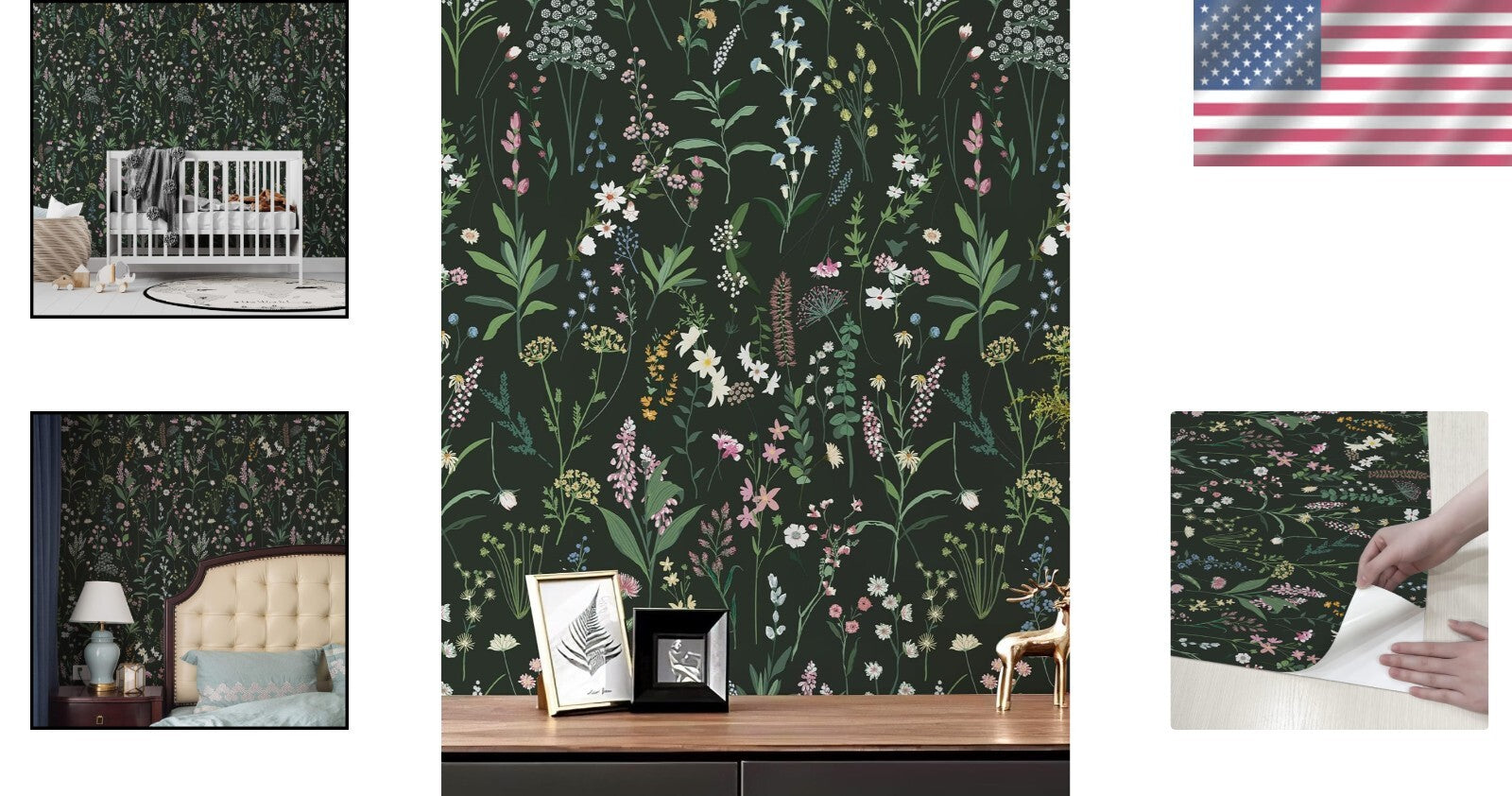 Garden Block Floral Peel and Stick Wallpaper - Easy Install for Modern Decor
