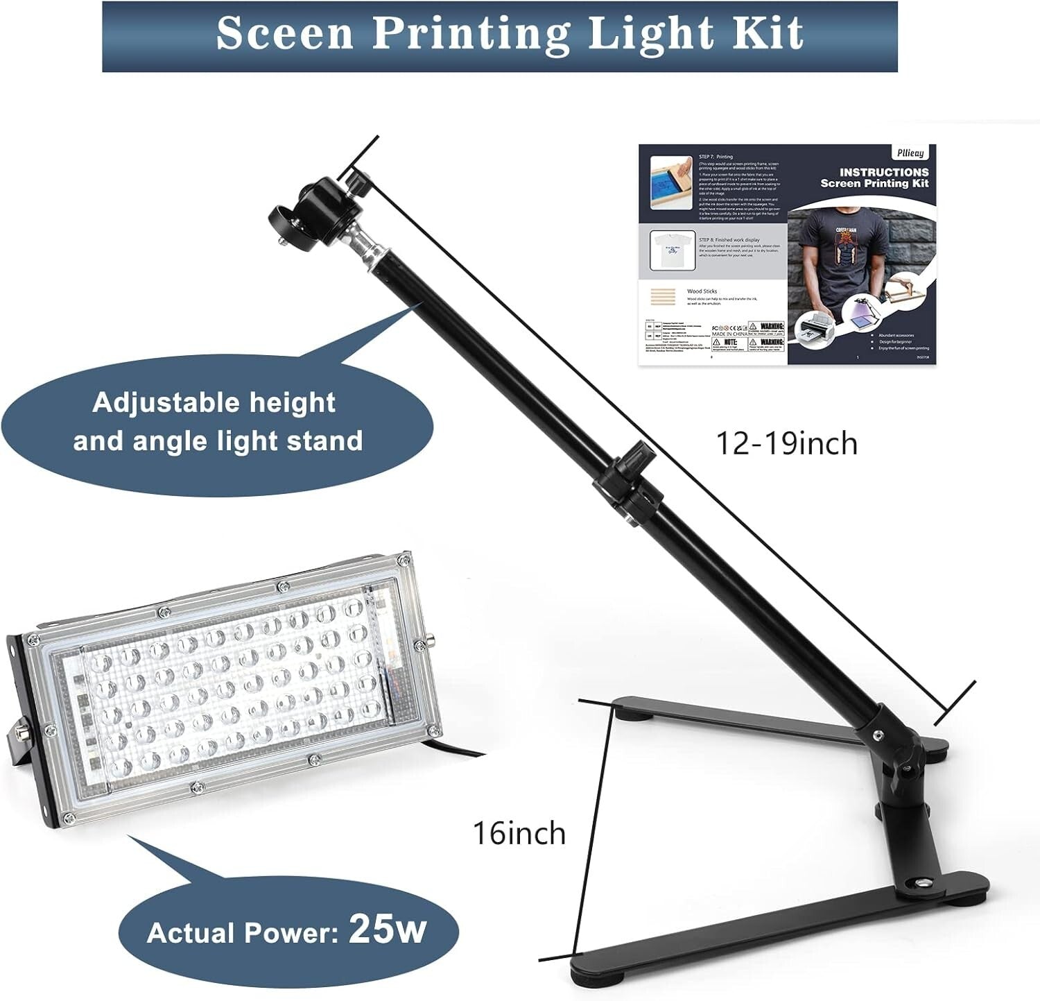 Creative 60-Piece Screen Printing Set with LED Lamp & Complete Accessories