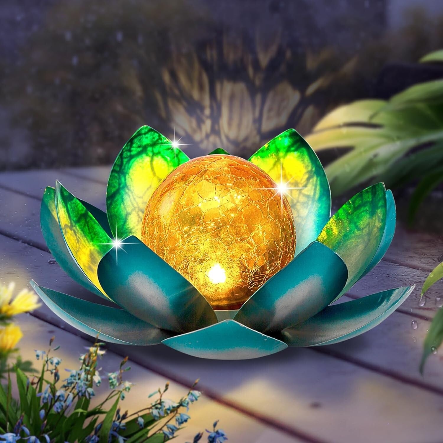 Charming Solar Lotus Garden Lights - 2-Pack Waterproof Tabletop Decoration