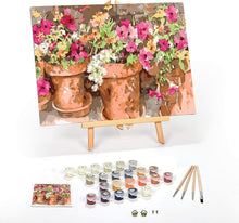 Load image into Gallery viewer, Complete Adult Paint by Numbers Set with Easel - Sweet Petunias 16x20