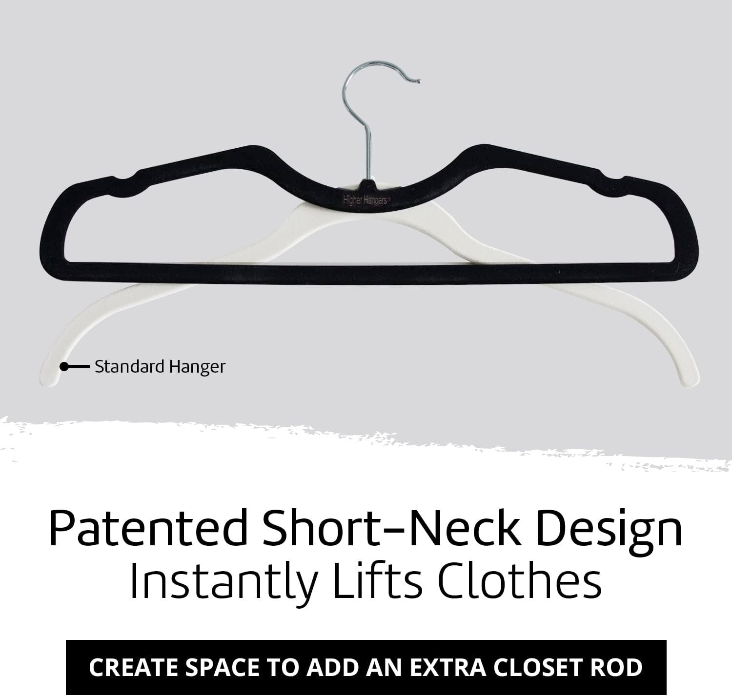 Elegant Black Velvet Hangers - Slim Design for Maximizing Closet Space, 40-Pack