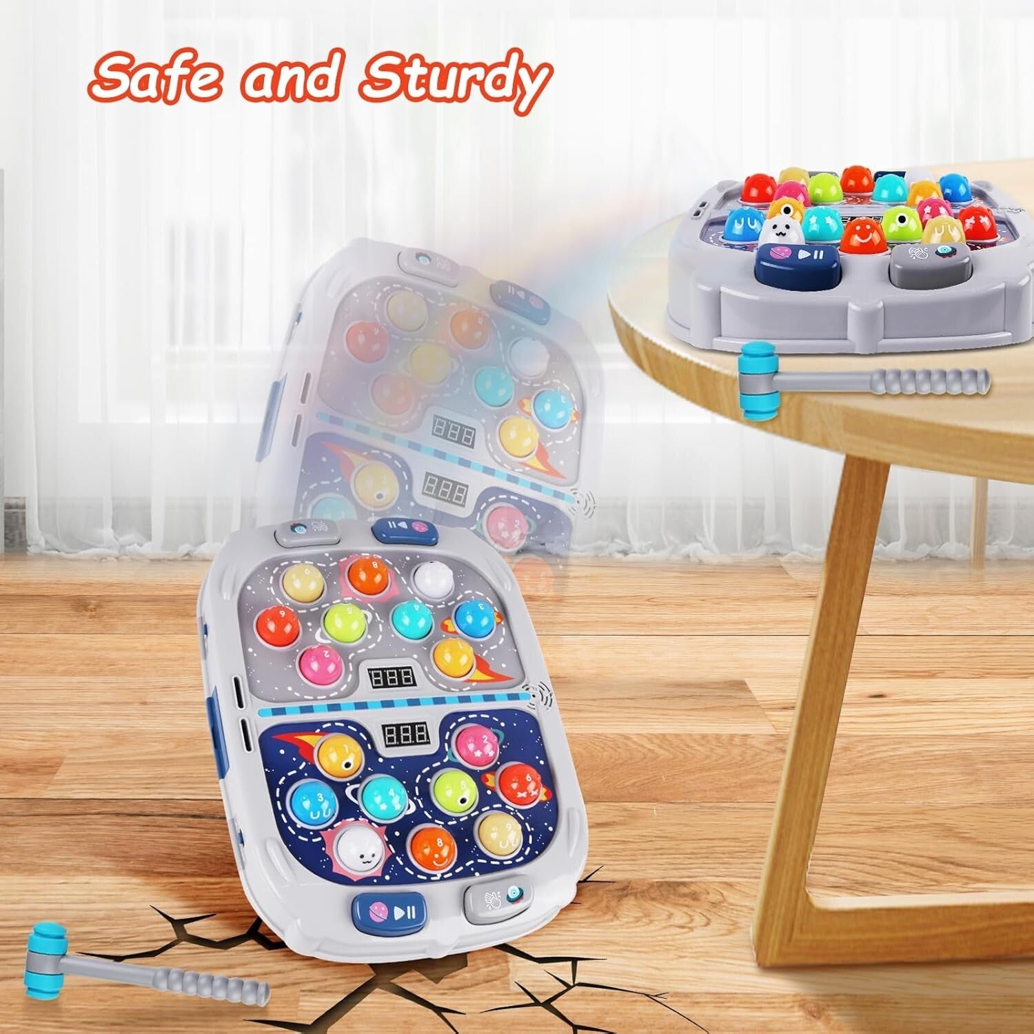 Safe and Sturdy Whack Mole Game with Sound & Light - Ideal for Young Children