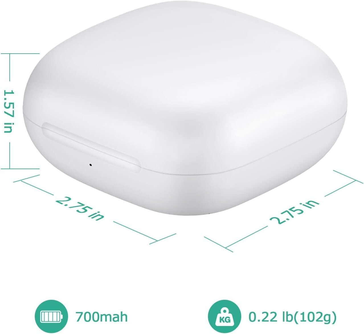 700mAh Bluetooth Charging Case for Powerbeats Pro - Secure Replacement in White