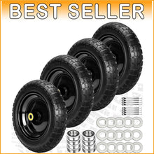 Load image into Gallery viewer, Flat-Free 13-Inch Solid Tires with Enhanced Shock Absorption for Garden Carts
