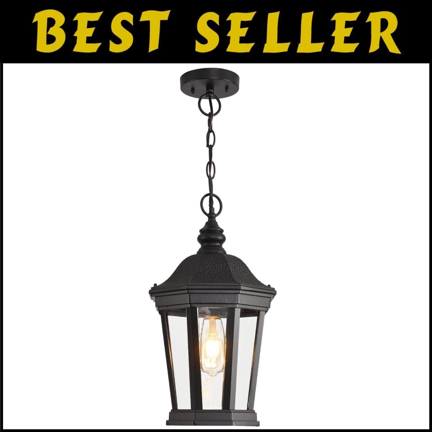 Classic 17.9" Height Adjustable Lantern - Weatherproof Hanging Light Fixture