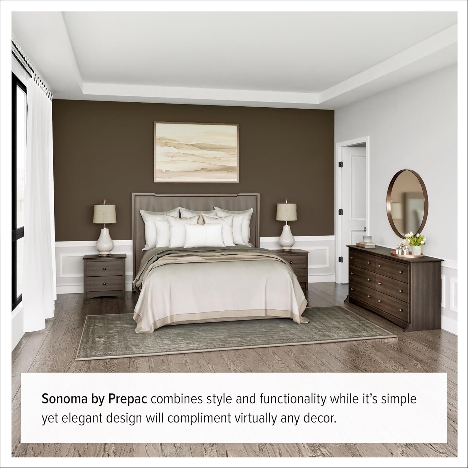 Elegant 5-Drawer Chest in Espresso - Durable & Versatile Furniture for Any Room