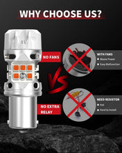 Load image into Gallery viewer, Premium 1156 Amber LED Bulbs with Intelligent IC Driver - 500% Brightness 2 Pack