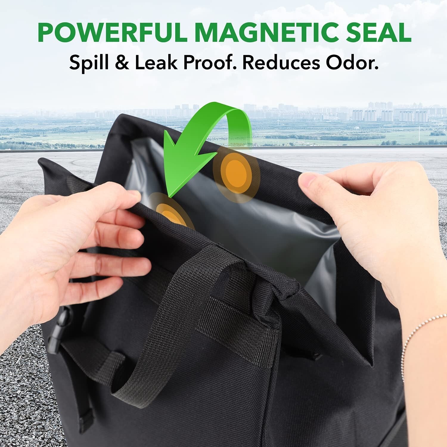 Innovative Hanging Car Trash Can - 6.6 Gallon with Pockets for Travel Essentials