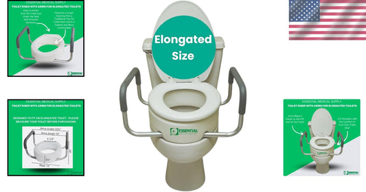 Durable Elevated Toilet Seat Riser for Easy Access - Fits Elongated Toilets Only