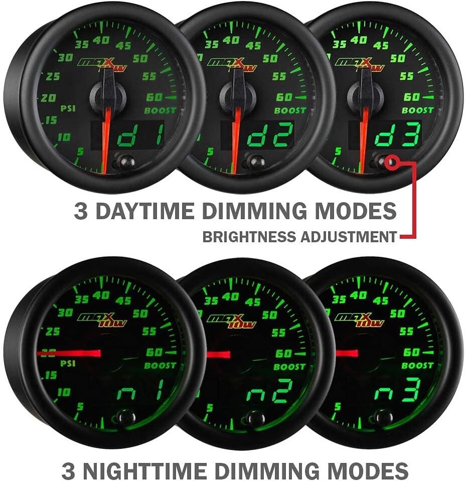Durable Fuel Pressure Gauge for Trucks - 100 PSI with Double Vision Readouts