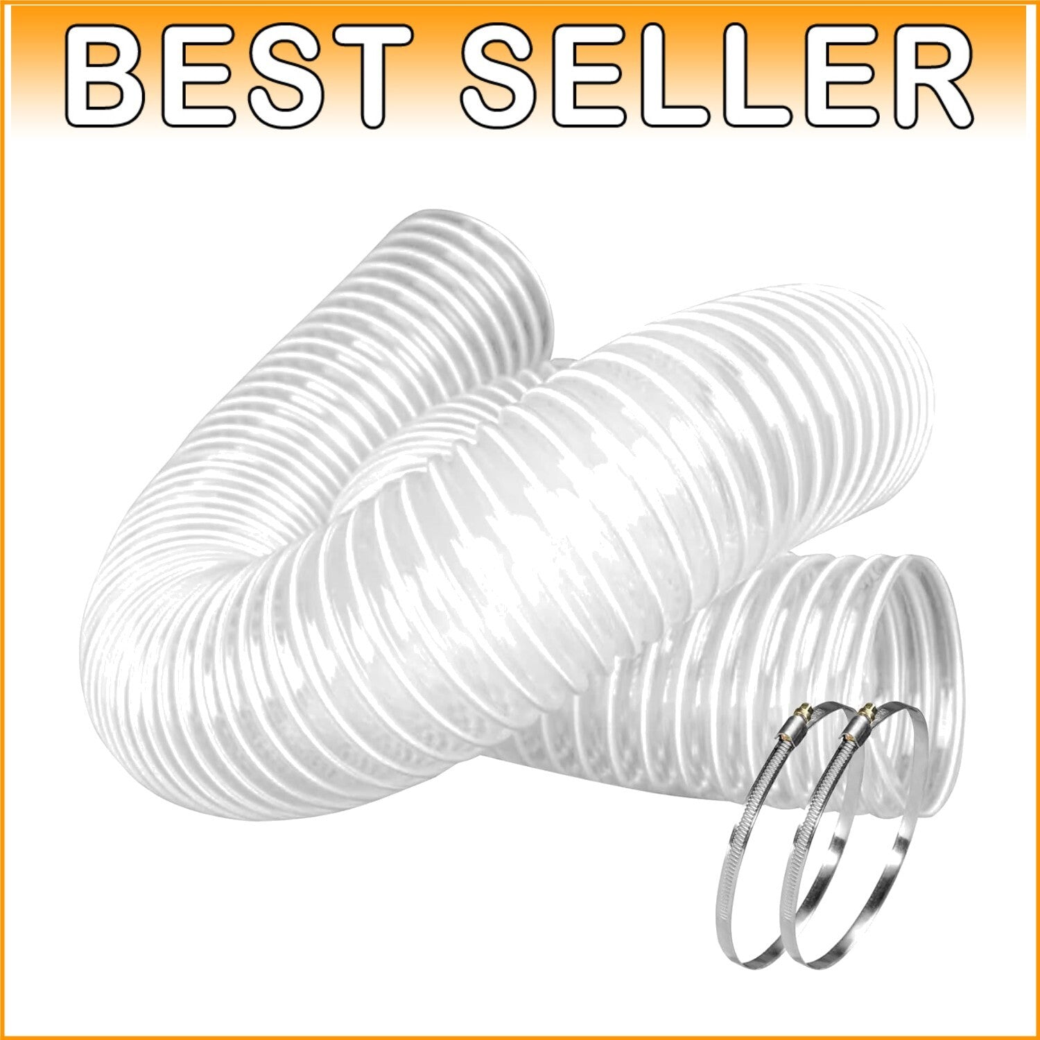 Flexible 6" x 10' Puncture Resistant PVC Dust Hose for Enhanced Dust Control