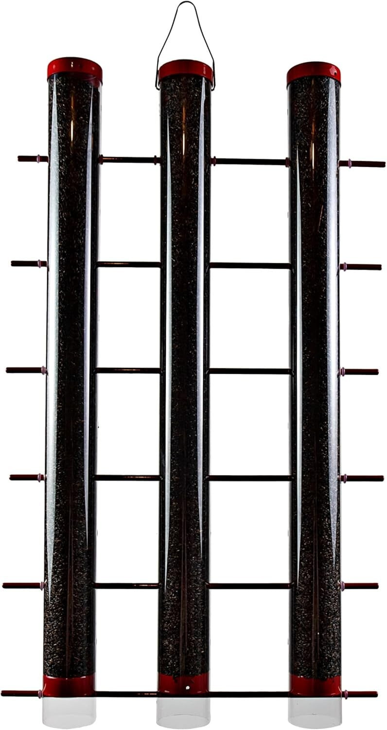 Large Capacity Finch Feeder – 3 Pounds of Seeds with 24 Perches for Goldfinches