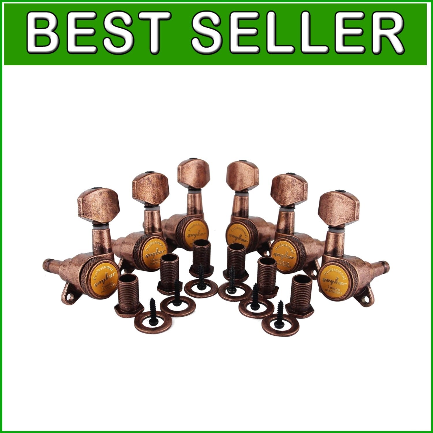 1:18 Gear Ratio Locking Tuners 3L + 3R - Ideal for Electric & Acoustic Guitars