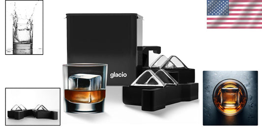 Directional Freezing Ice Cube Mold - Makes 4 Clear, Dilution-Free Whiskey Cubes