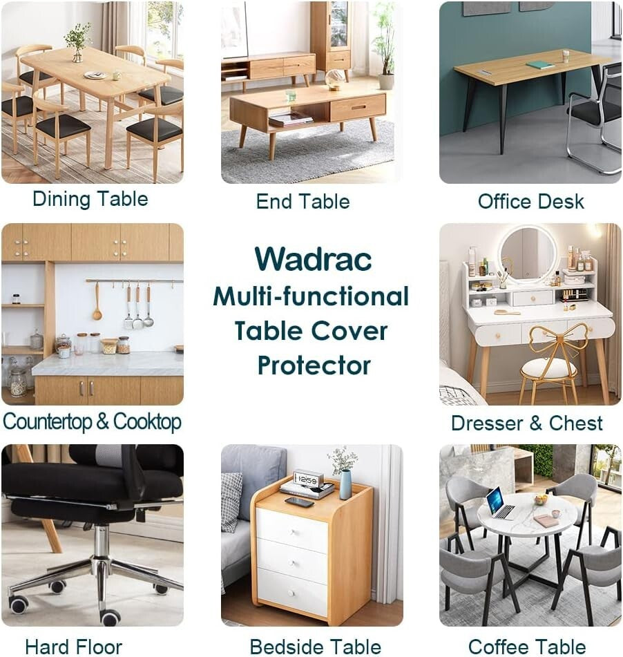 Durable 1.5mm Thick Clear Plastic Tablecloth - Wipeable Protector 30x108