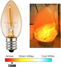 Load image into Gallery viewer, 30 Amber LED Night Light Bulbs, E12 Base &amp; 360° Illumination – Warm 2200K Glow
