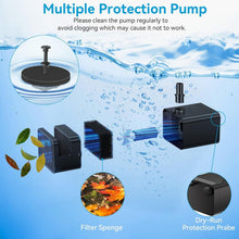 Load image into Gallery viewer, DIY Solar Water Pump Kit for Bird Baths with Long Cable &amp; Multiple Spray Options
